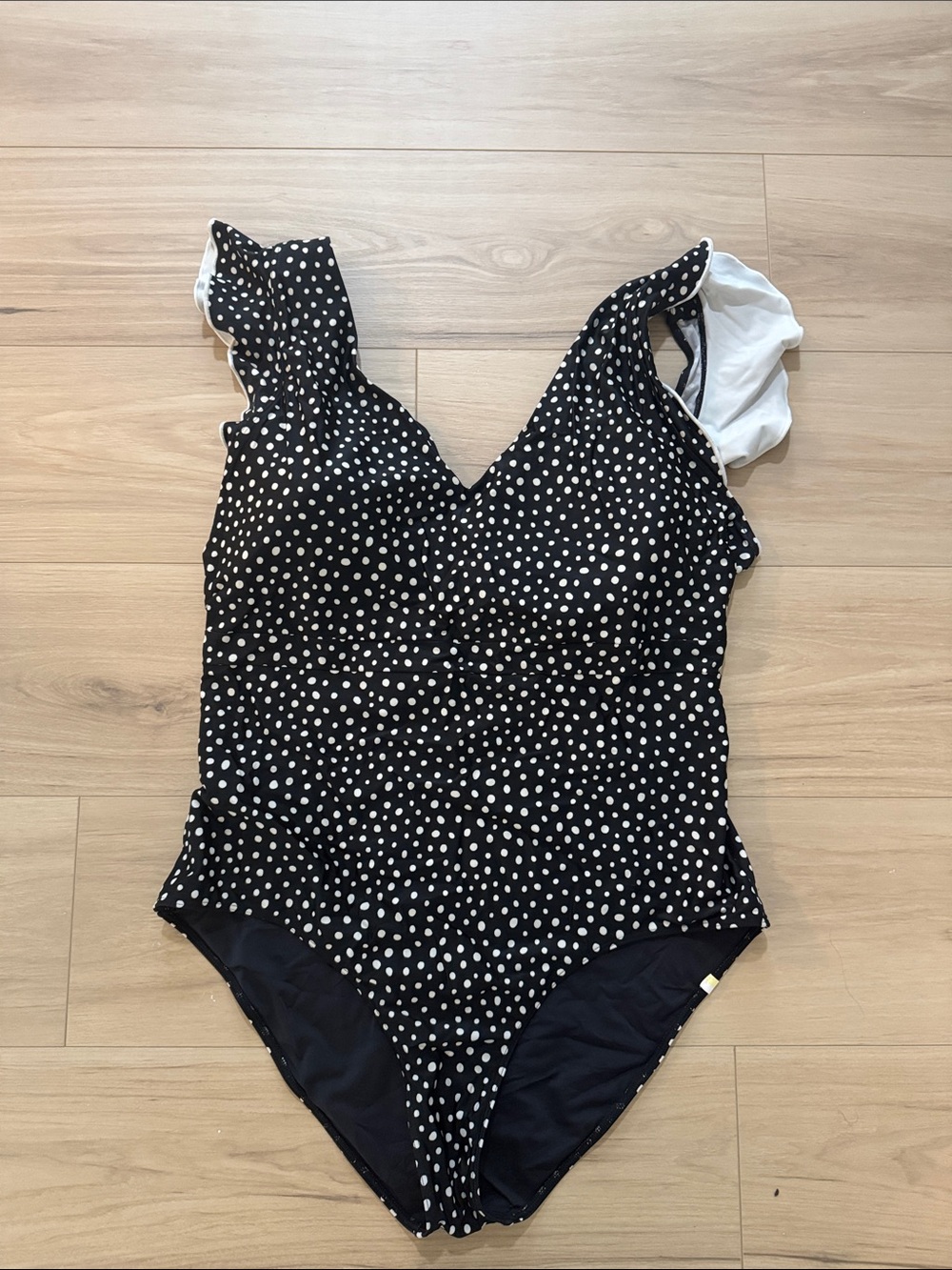 Summersalt Ruffle Back Black Polka Dot One-Piece Swimsuit size 22